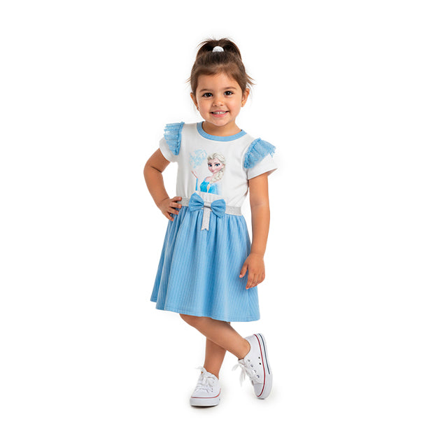 Vestido casual con personaje de Princesa de Hielo Bebé VEBB0132P04 Kidus
