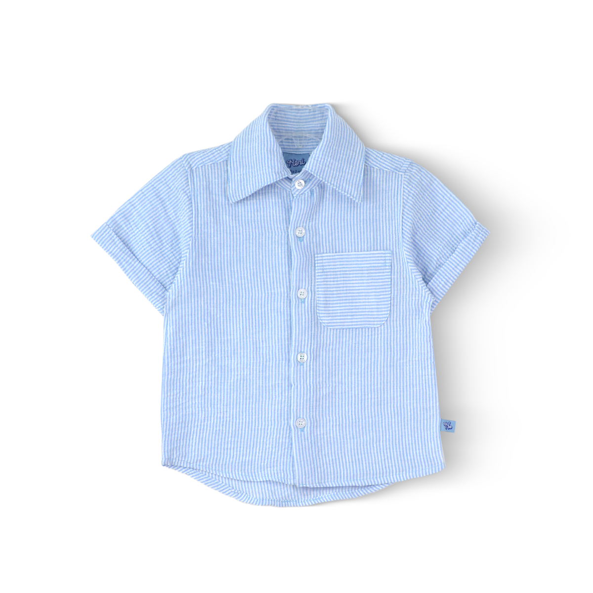 Camisa a rayas de lino con botones Niño bebé Heri CMNB0001