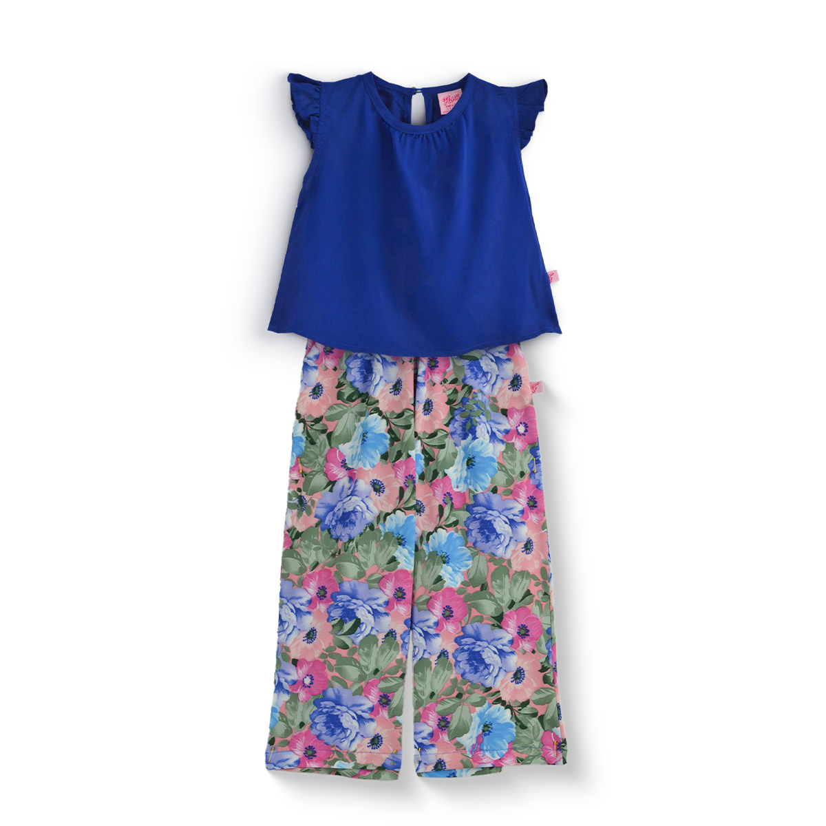 Conjunto de blusa de olanes y pantalón floreado •  ARIANA 12 •  tallas ch-m-gr • CONI0044E