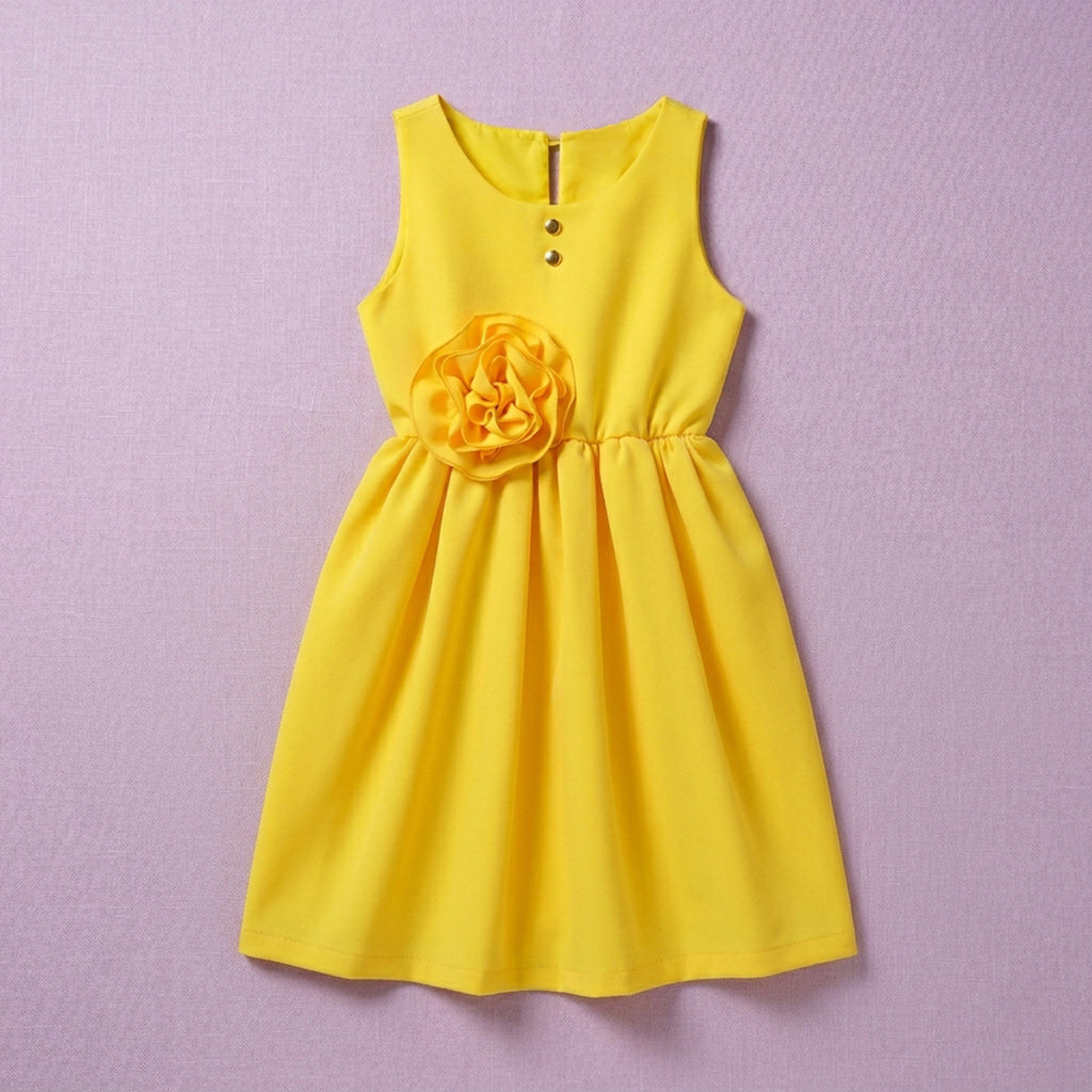 Vestido con moño y botones •  4 a 11 años • Barbie 13