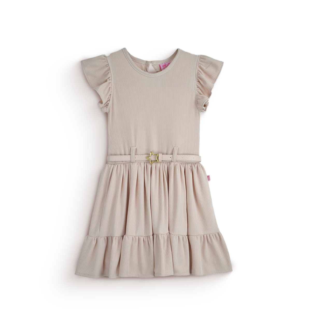 Vestido con cinturón y olanes • tallas ch-m-g • Natali 5