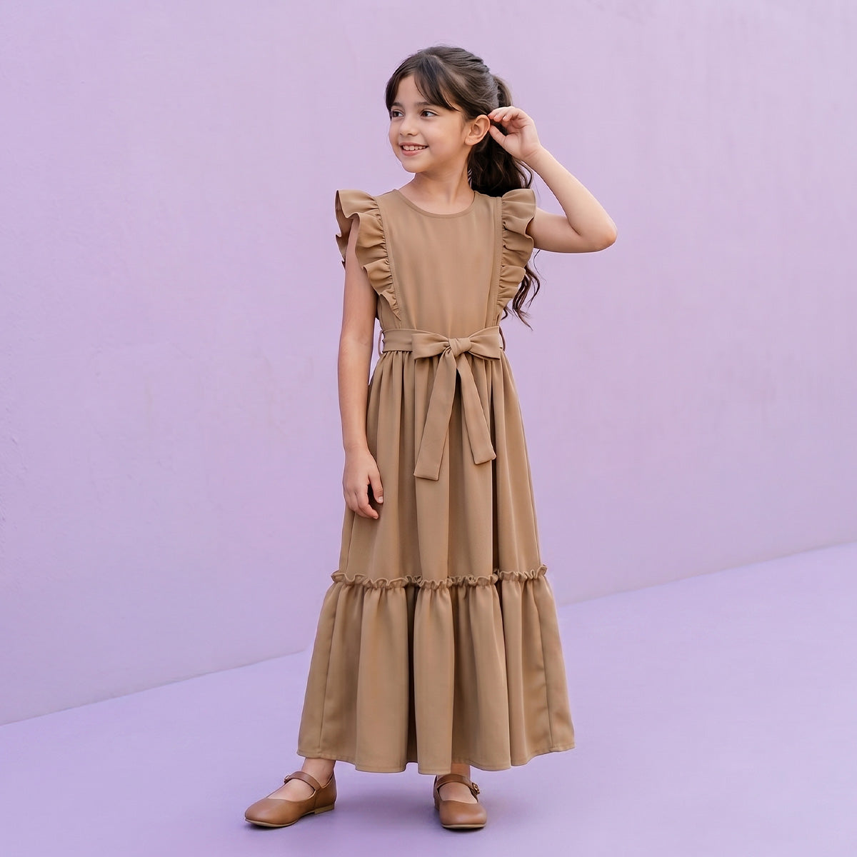 Vestido largo con moño • 4 a 12 años • Ariana 9