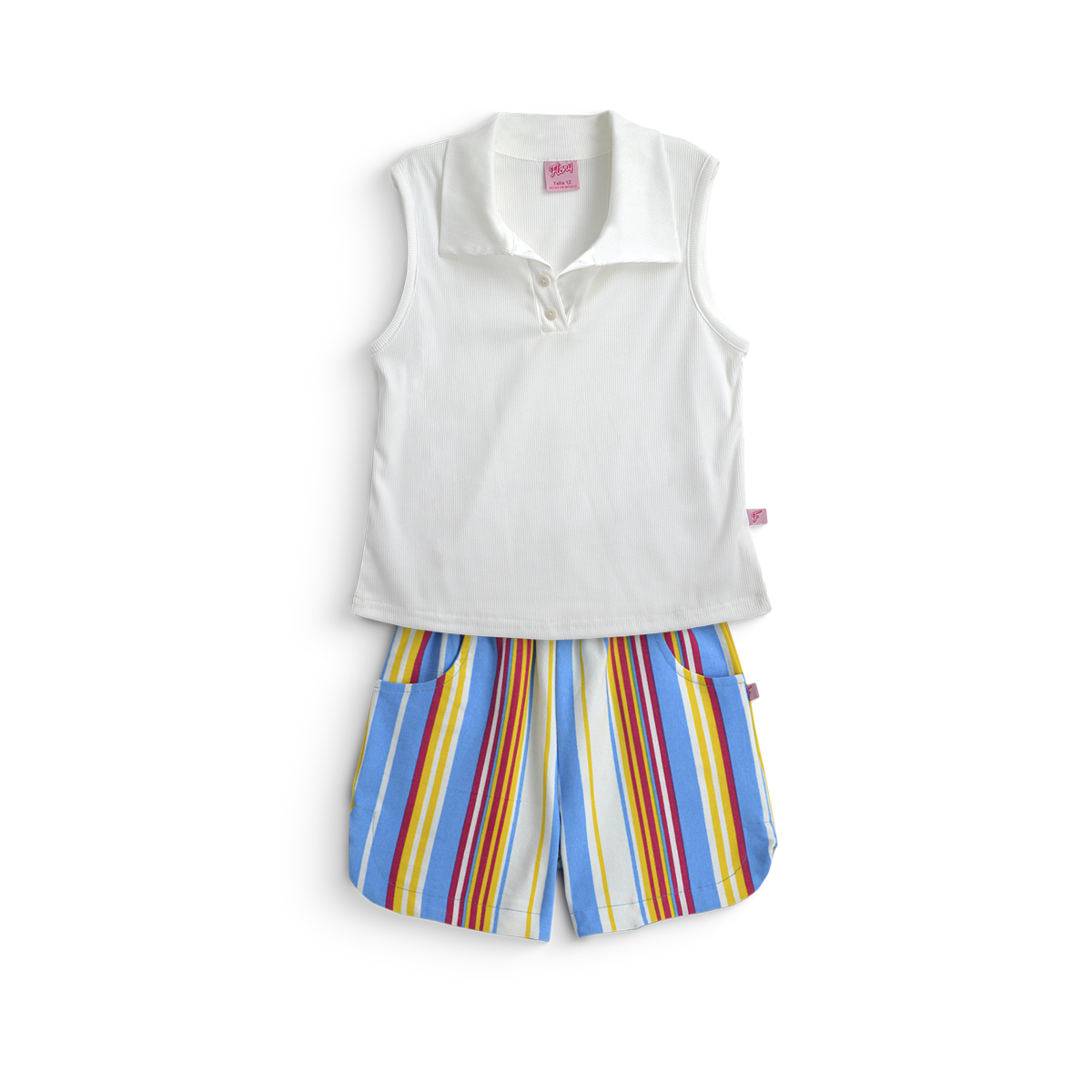 Conjunto de short rayado con blusa • ACAPULCO 1 • tallas 12-14-16  • COJU0006