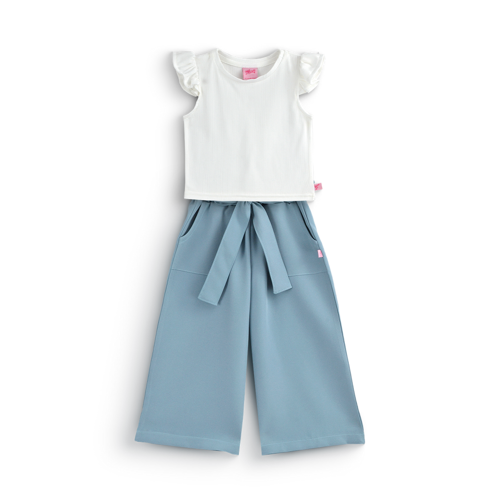 Conjunto con pantalón ancho con blusa blanca • tallas ch-m-gr-xg • BARBIE 5 • CONI0011