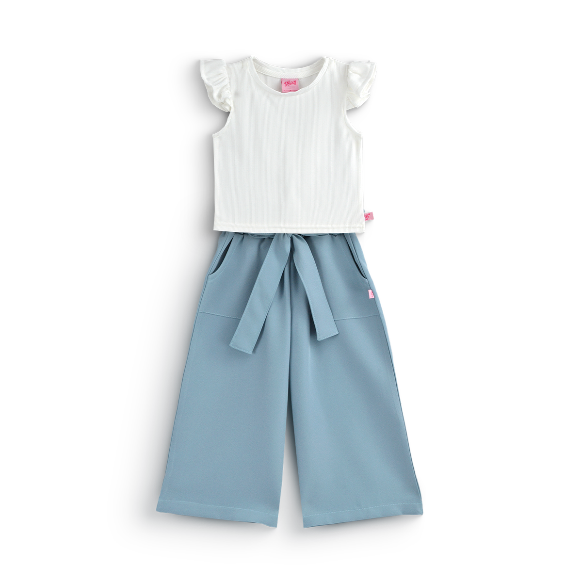 Conjunto con pantalón liso, blusa blanca | CONI0011 | tallas ch-m-gr-xg