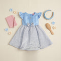 Vestido satinado floreado con moño •  1 a 3 años  • Elena 3