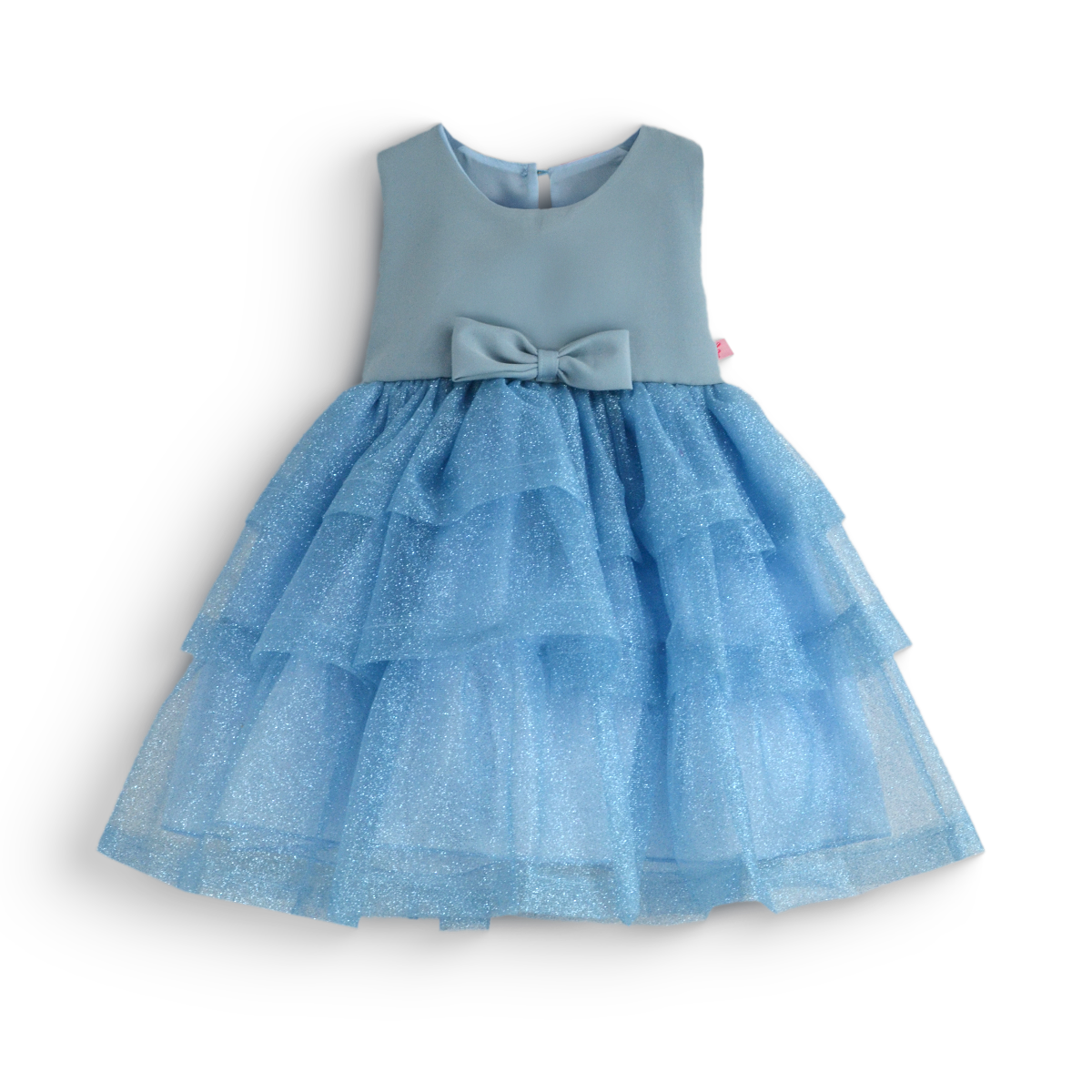 Vestido con falda de tul y moño frontal | VEBB0135 | tallas 1-2-3