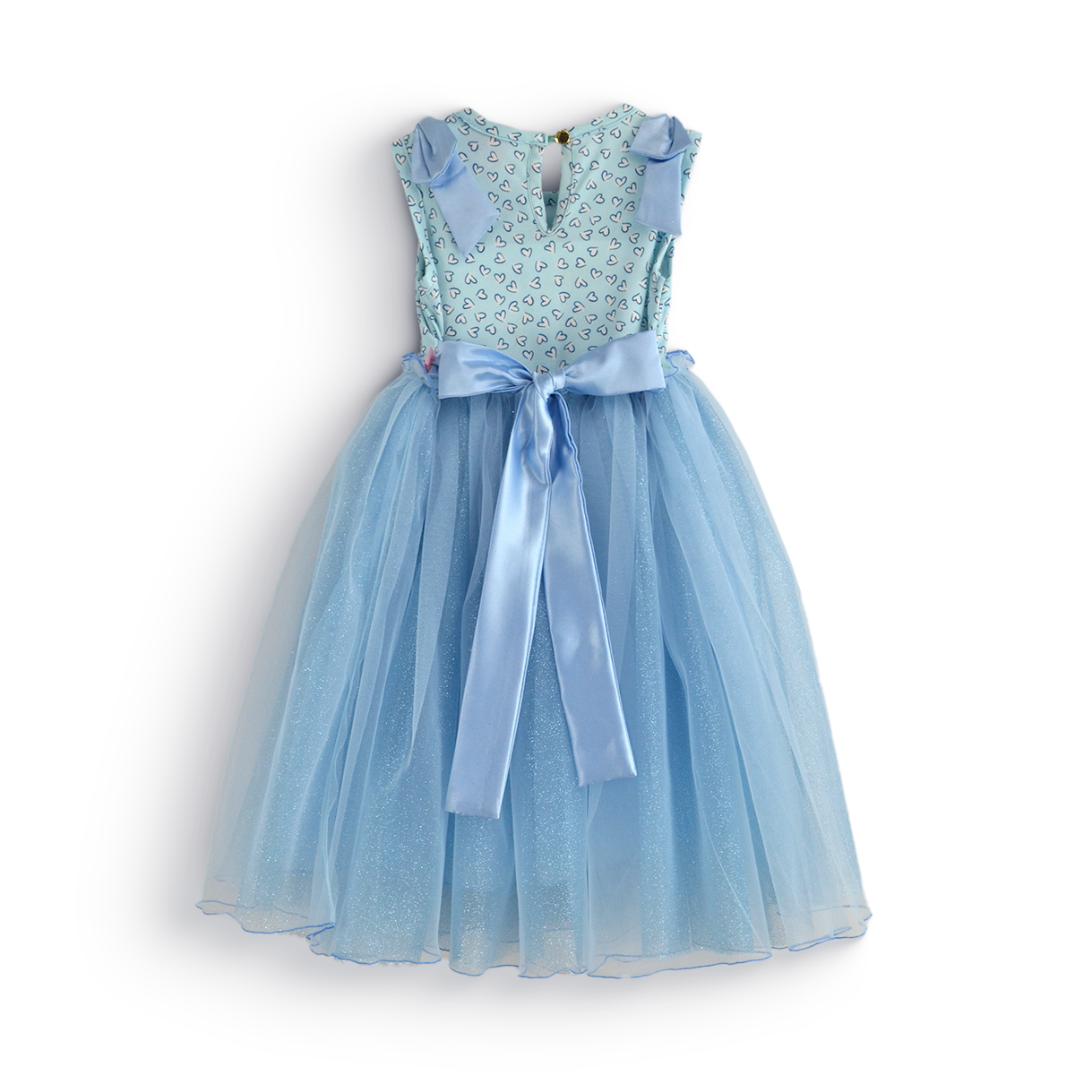 Vestido de fiesta de corazones con falda de tul glitter | VENI0206C | tallas ch-m-g
