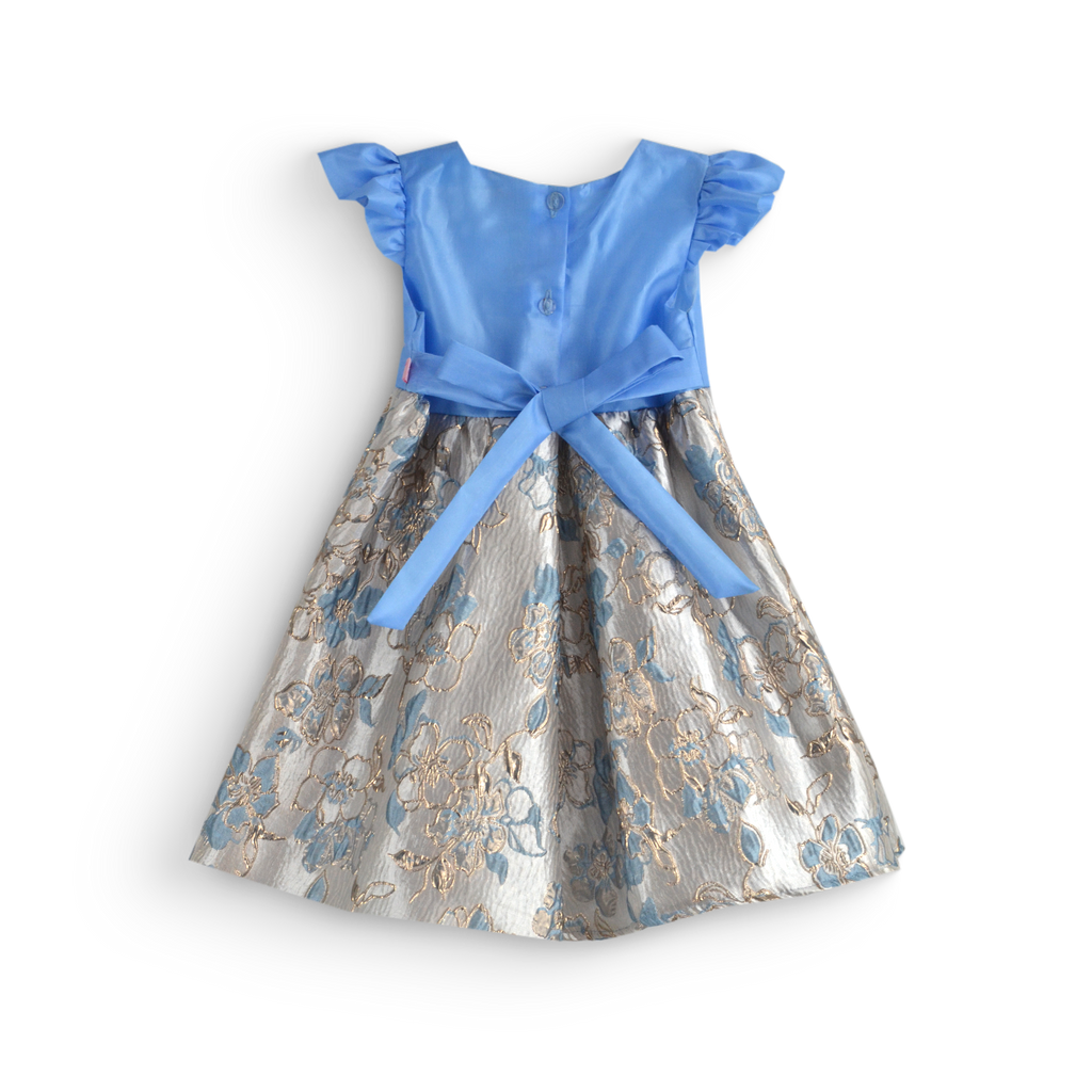 Vestido satinado con jacquard floral  • ROSELIA 2 •  tallas 1-2-3  •  VEBB0147