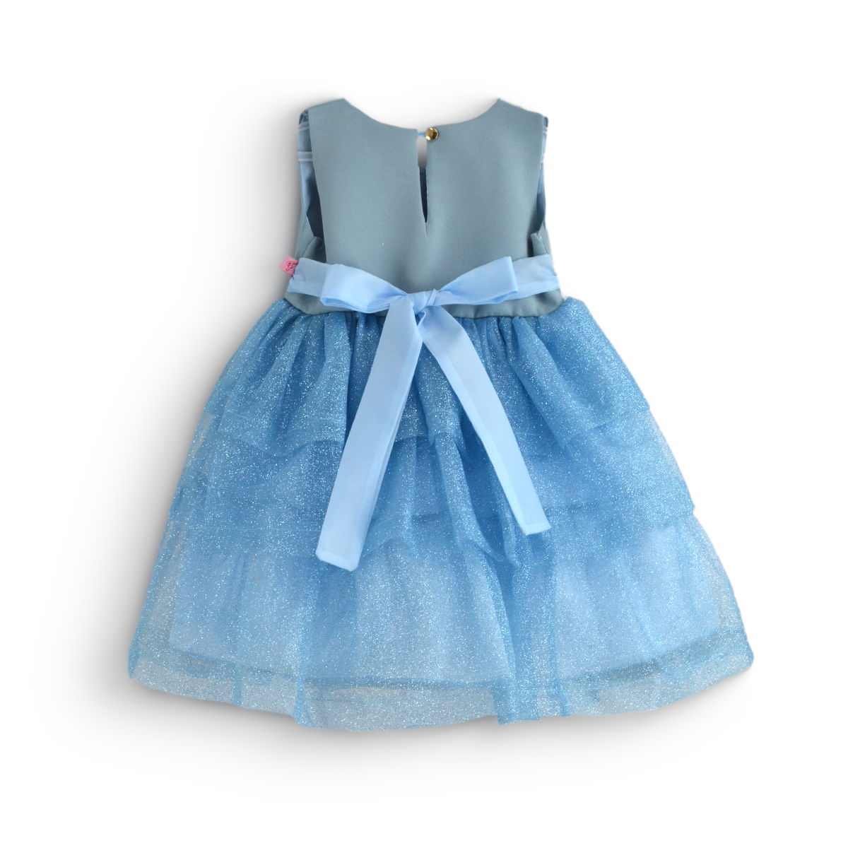 Vestido con falda de tul y moño frontal | VEBB0135 | tallas 1-2-3