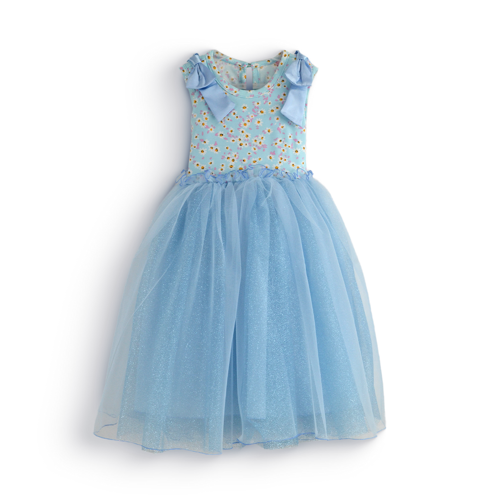 Vestido floreado con tul • NATALI 20 •  tallas ch-m-g • VENI0206A