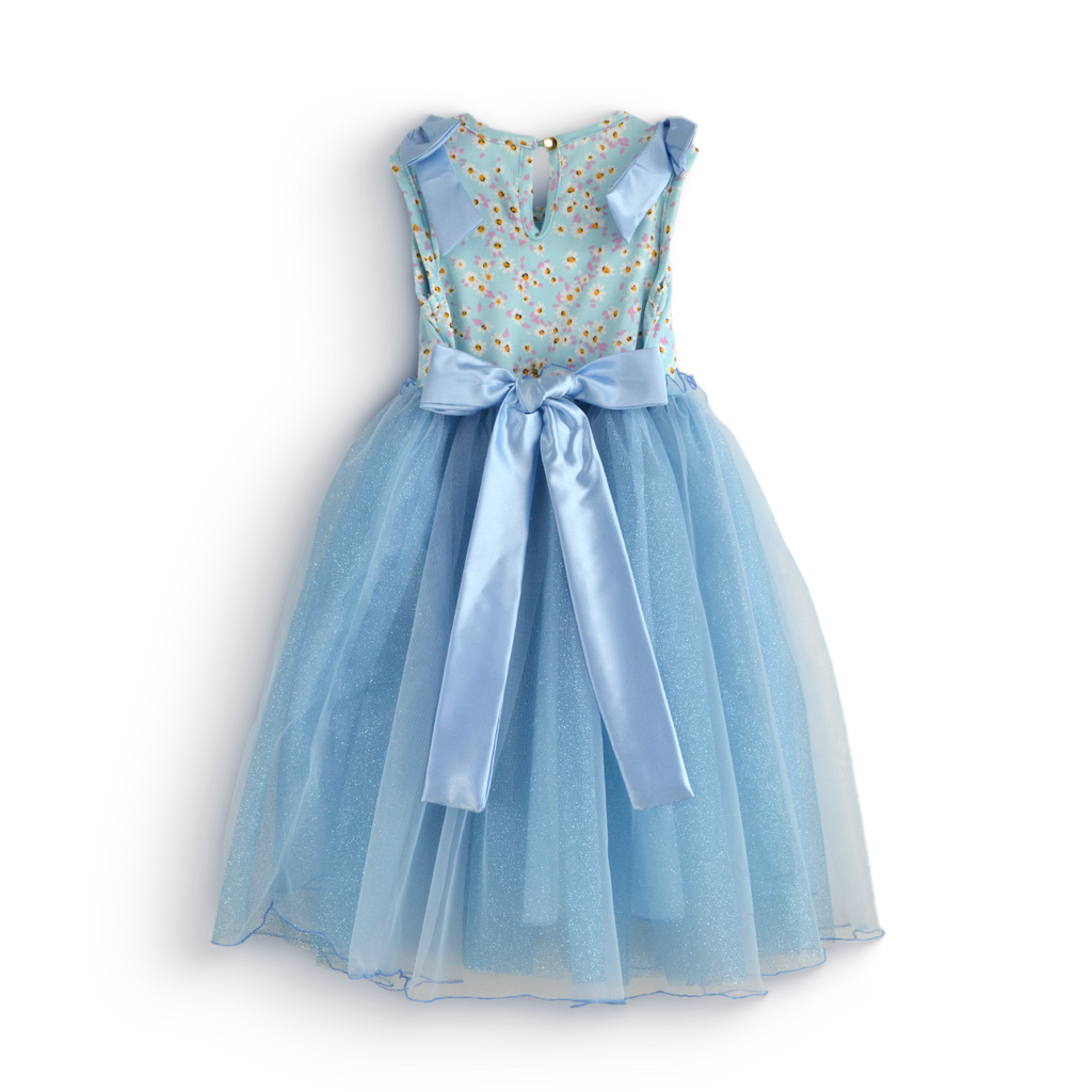 Vestido floreado con tul • NATALI 20 •  tallas ch-m-g • VENI0206A