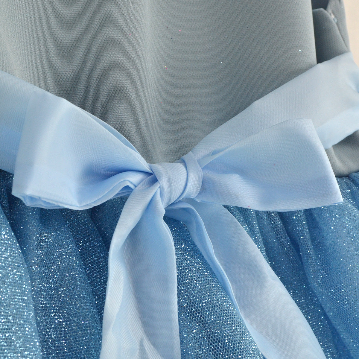 Vestido con falda de tul y moño frontal | VEBB0135 | tallas 1-2-3