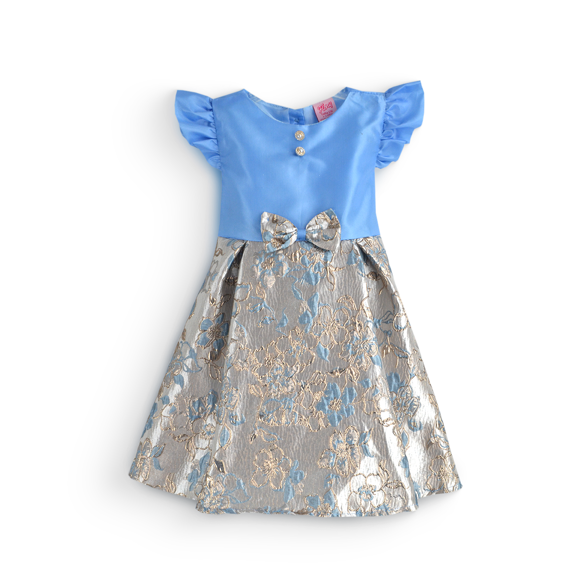 Vestido satinado con jacquard floral • ROSELIA 2 • tallas ch-m-gr  •  VENI0218