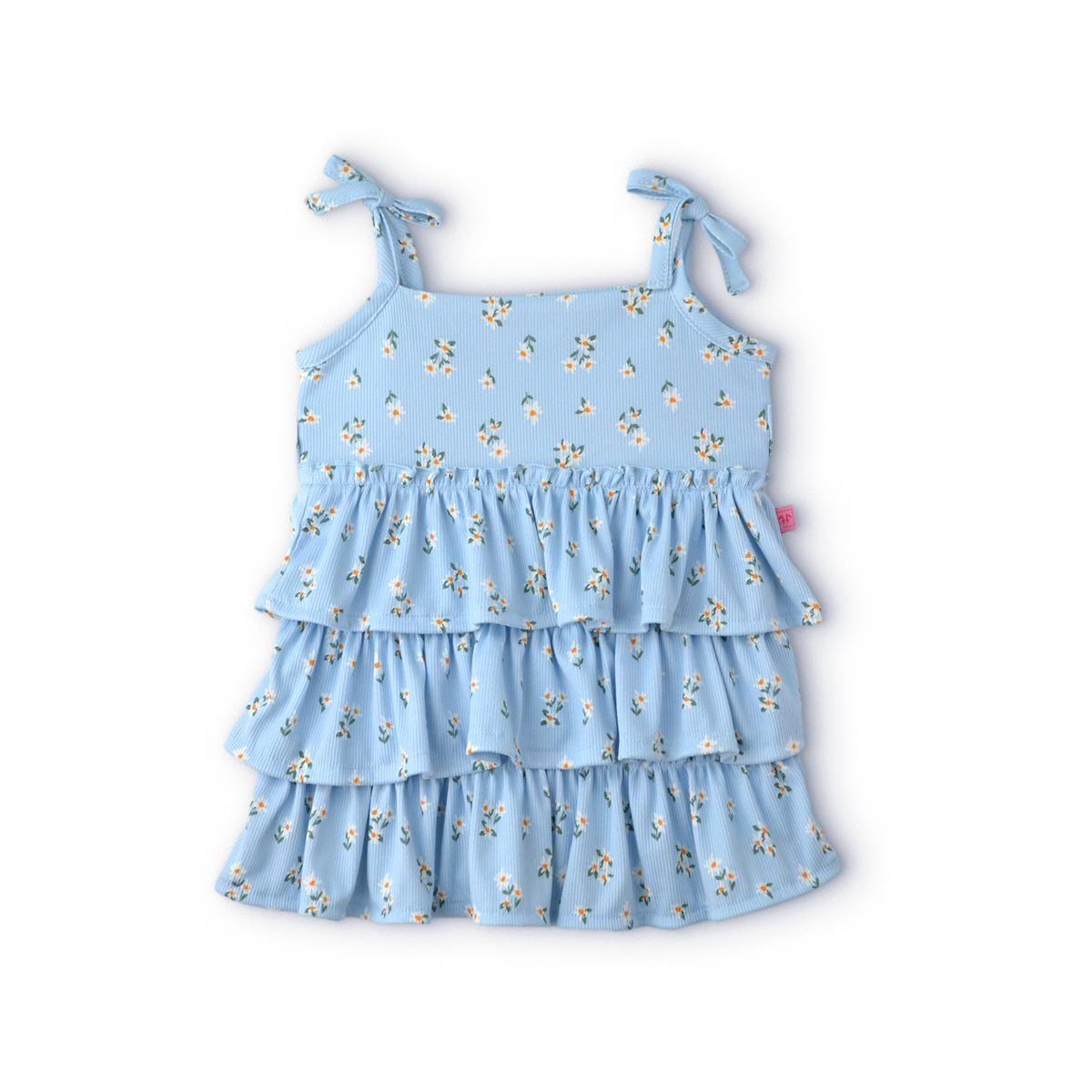 Vestido floreado en capas y con tirantes para bebé FLORY VEBB0114