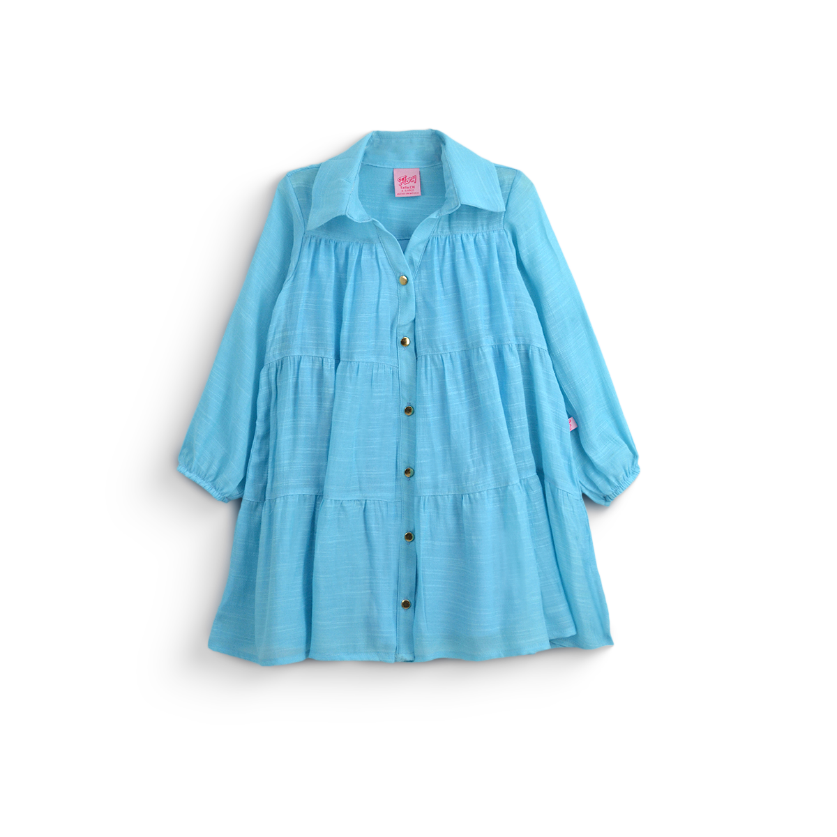 Vestido de manga larga y botones para niña FLORY VENI0174