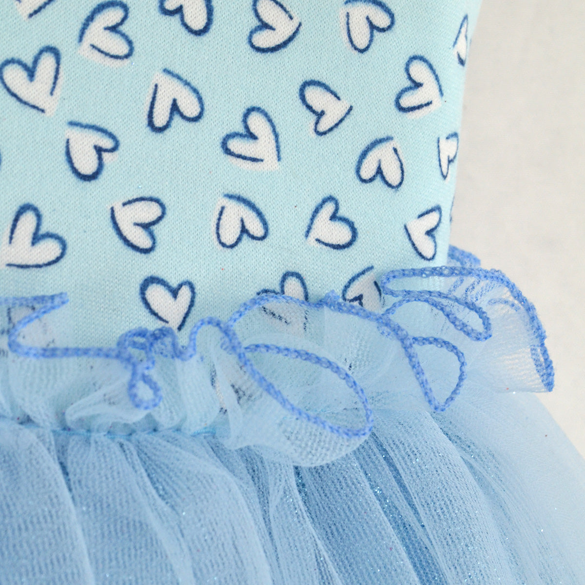 Vestido de fiesta de corazones con falda de tul glitter | VENI0206C | tallas ch-m-g