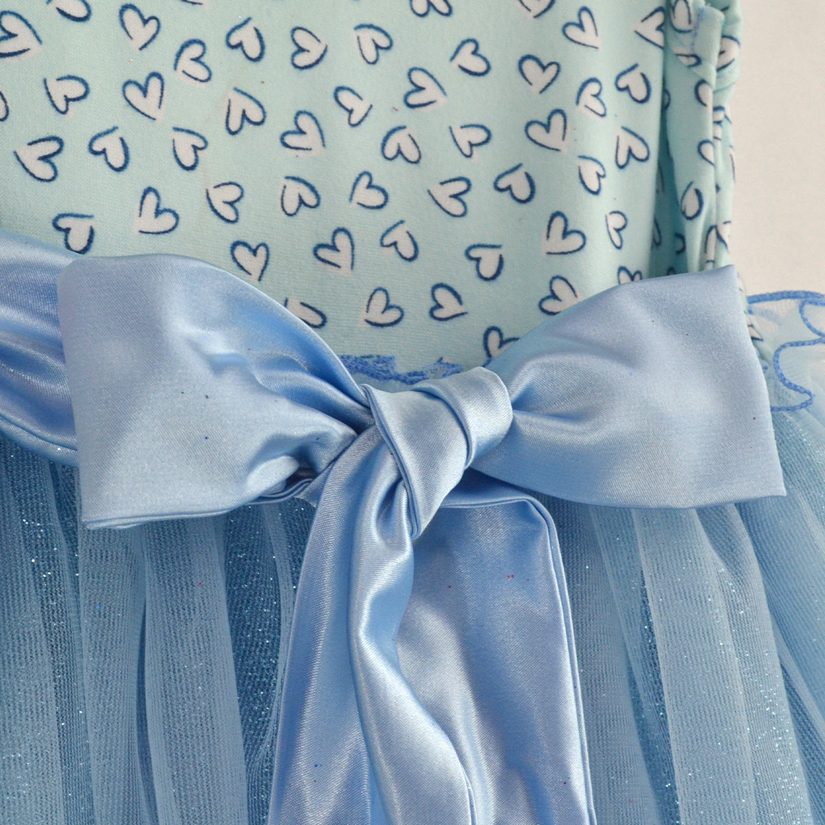 Vestido de fiesta de corazones con falda de tul glitter | VENI0206C | tallas ch-m-g