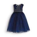 Vestido rayado con tul • NATALI 20 •   tallas ch-m-gr • VENI0206B