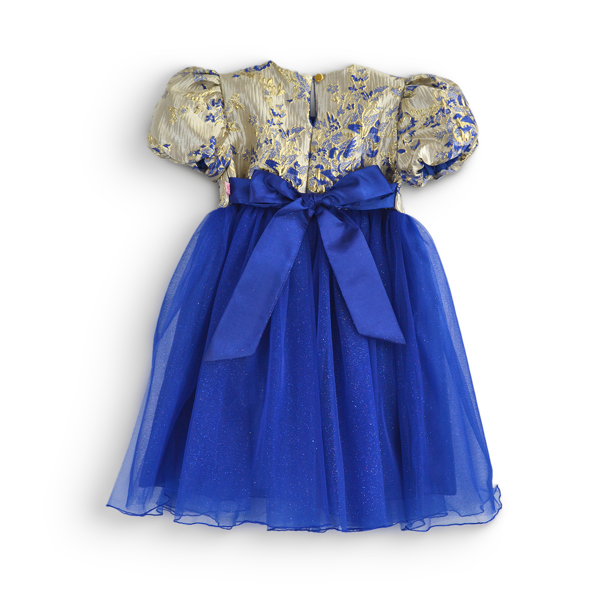 Vestido manga abullonada con Flor | VEBB0139 | tallas 1-2-3