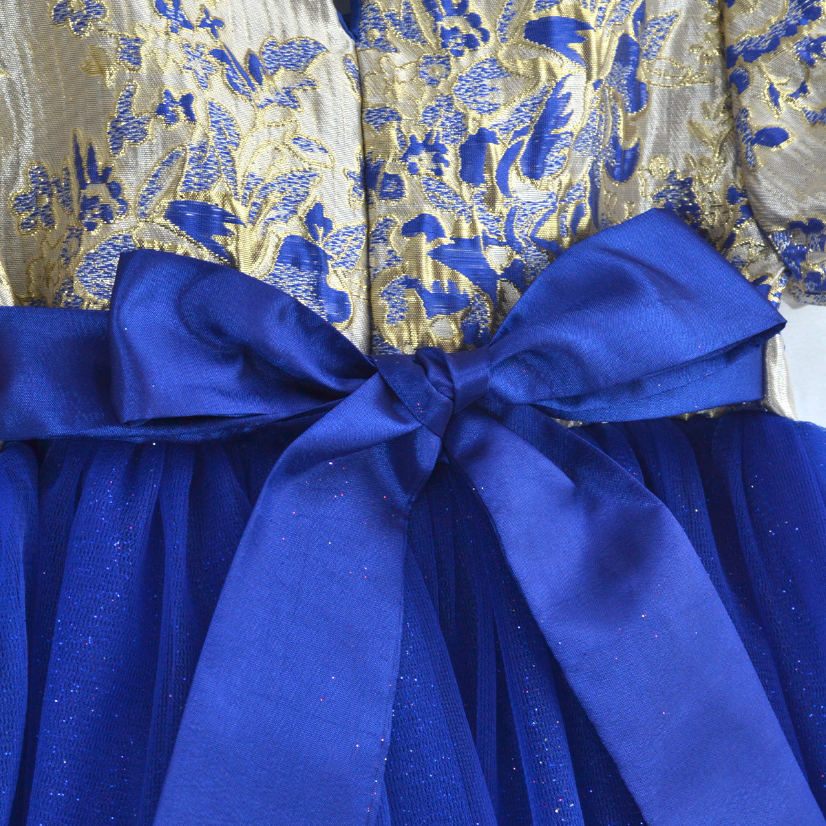 Vestido manga abullonada con Flor | VEBB0139 | tallas 1-2-3