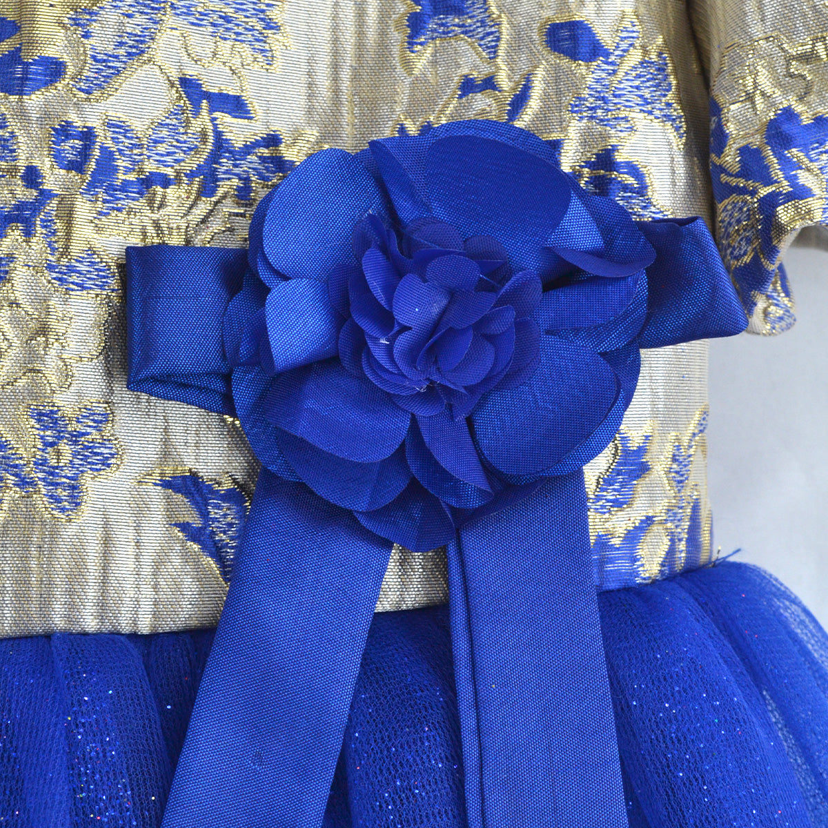 Vestido manga abullonada con Flor | VEBB0139 | tallas 1-2-3