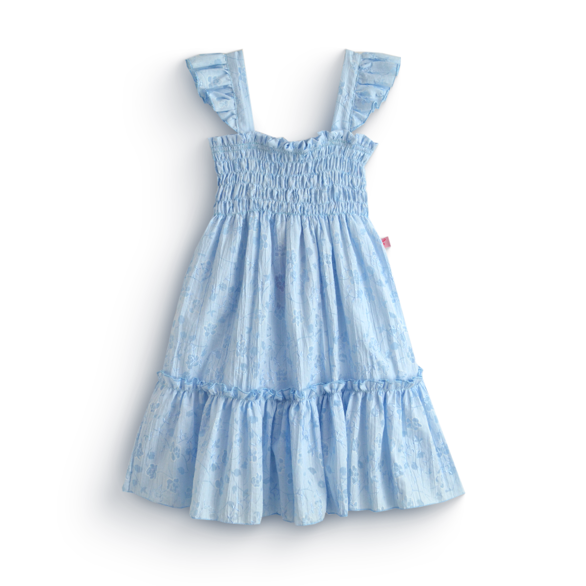 Vestido flores con olanes en hombros • PATY 1 • tallas 1-2-3 • VEBB0153B