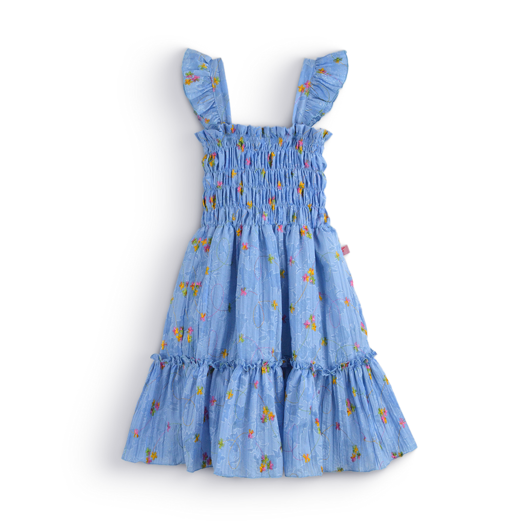 Vestido de tirantes con olanes floreado •  PATY 1 •  tallas ch-m-gr • VENI0214B
