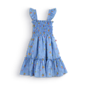 Vestido de tirantes con olanes floreado •  PATY 1 •  tallas ch-m-gr • VENI0214B