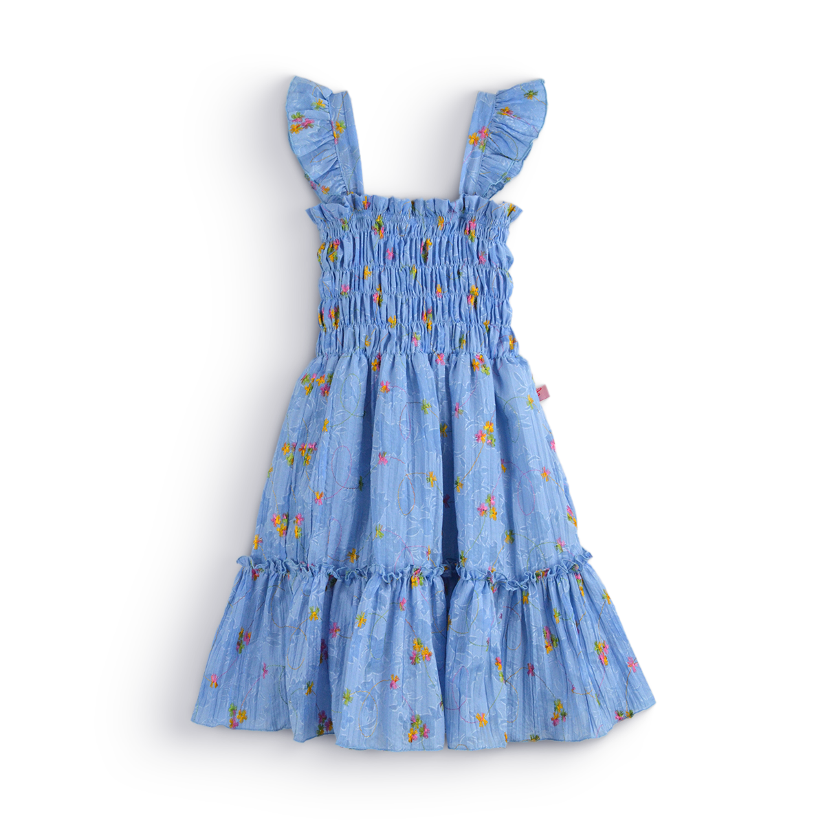 Vestido de tirantes con olanes floreado •  PATY 1 •  tallas ch-m-gr • VENI0214B