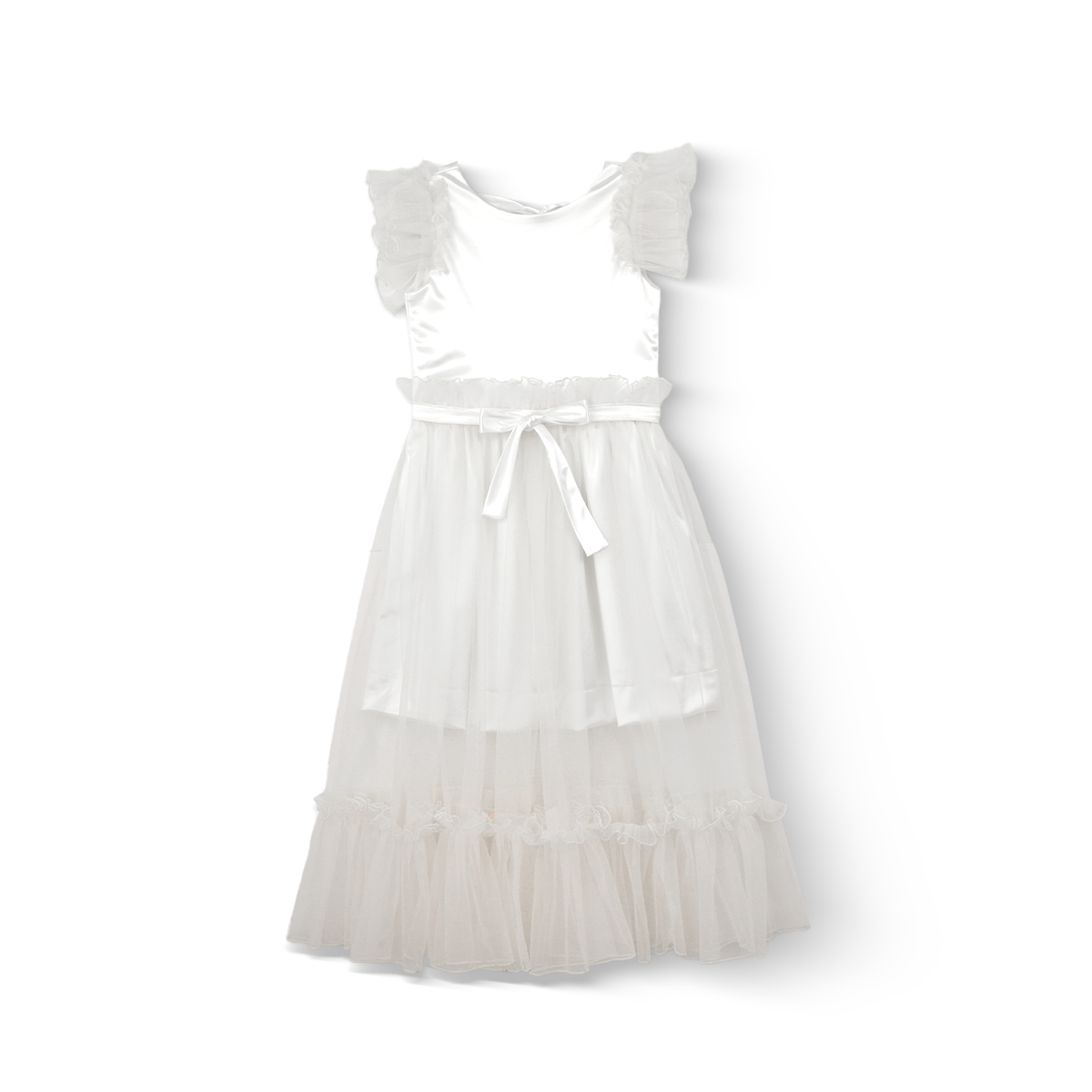 Vestido de ceremonia con cauda desmontable Niña Flory VENI0145
