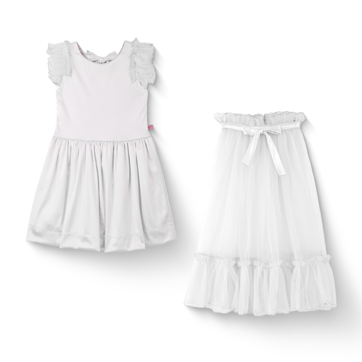 Vestido de ceremonia con cauda desmontable Niña Flory VENI0145