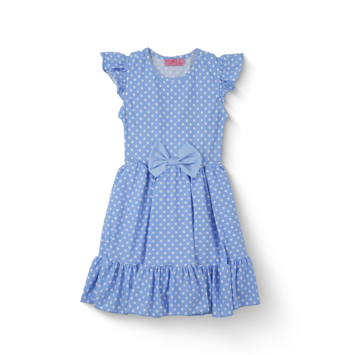 Vestido con Moño Bolitas Niña Bebé Flory VEBB0118
