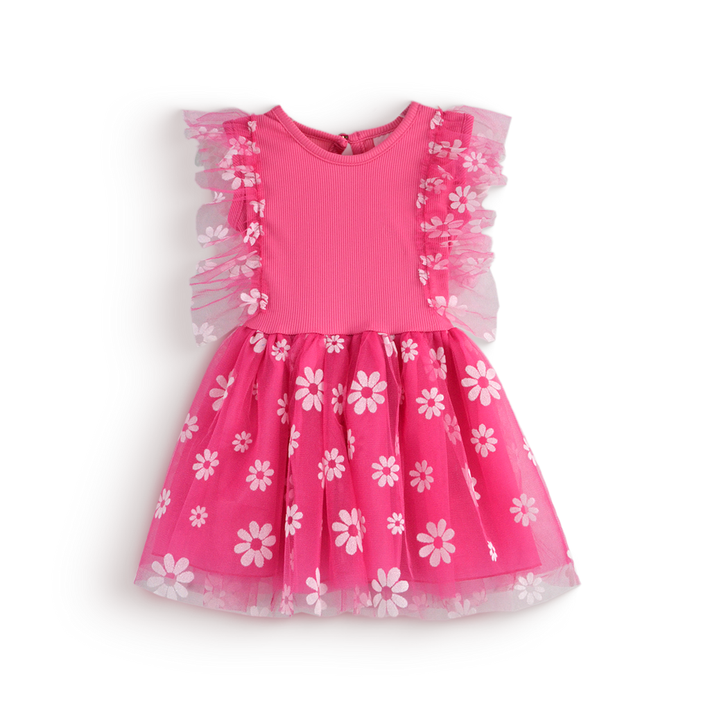 Vestido de tul flores •  VANIA 1 • tallas 1-2-3 • VEBB0142B