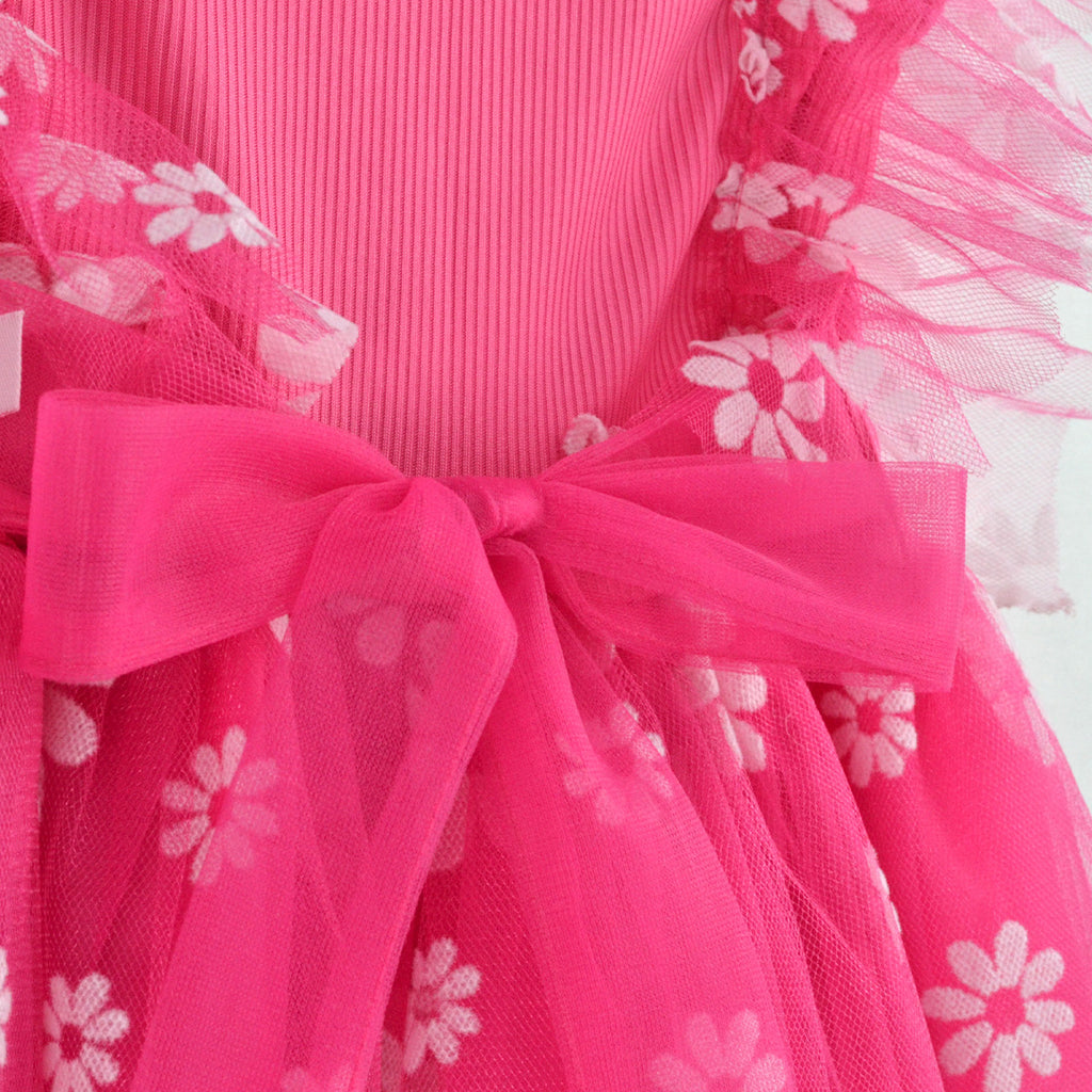 Vestido de tul flores •  VANIA 1 • tallas 1-2-3 • VEBB0142B