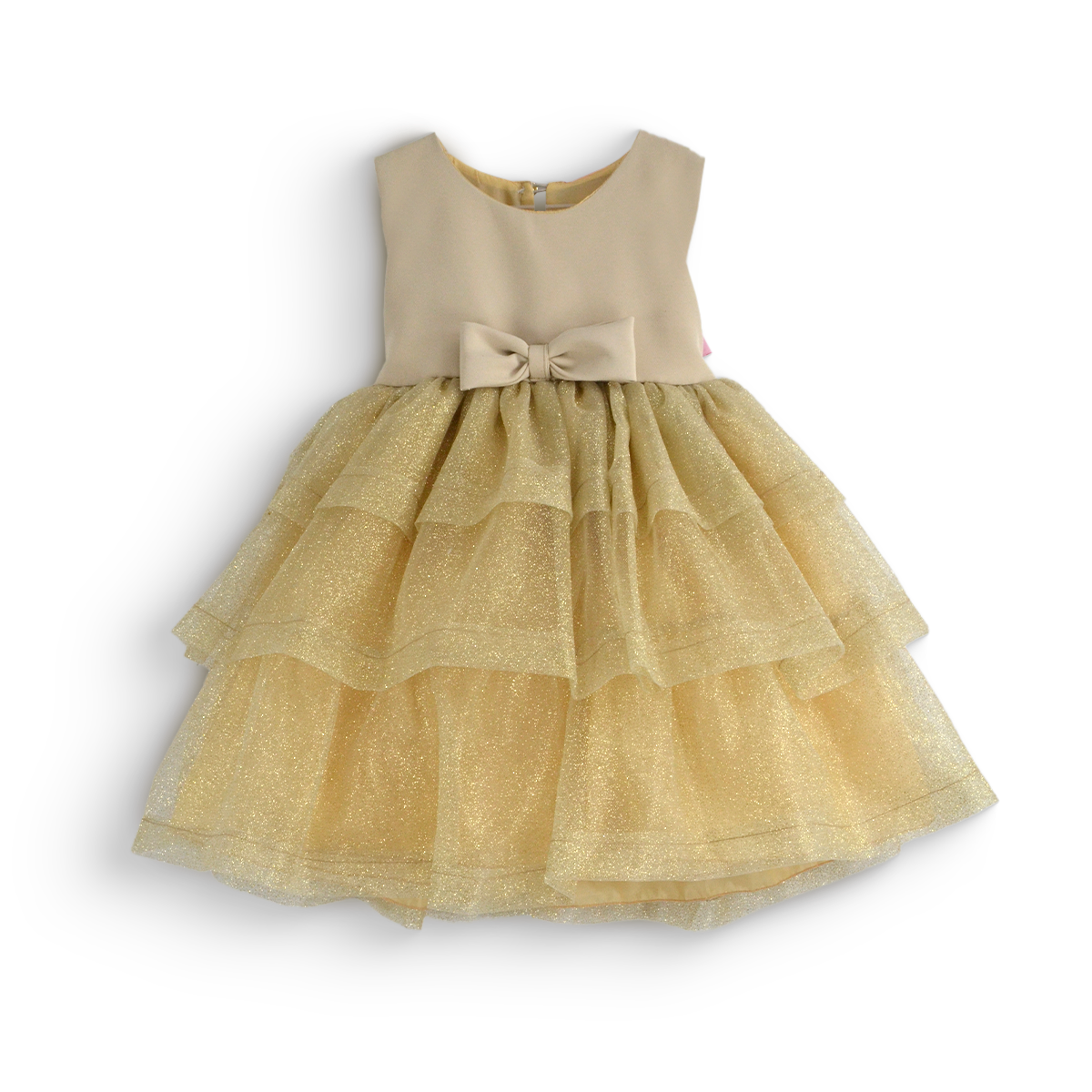 Vestido con falda de tul y moño frontal | VEBB0135 | tallas 1-2-3
