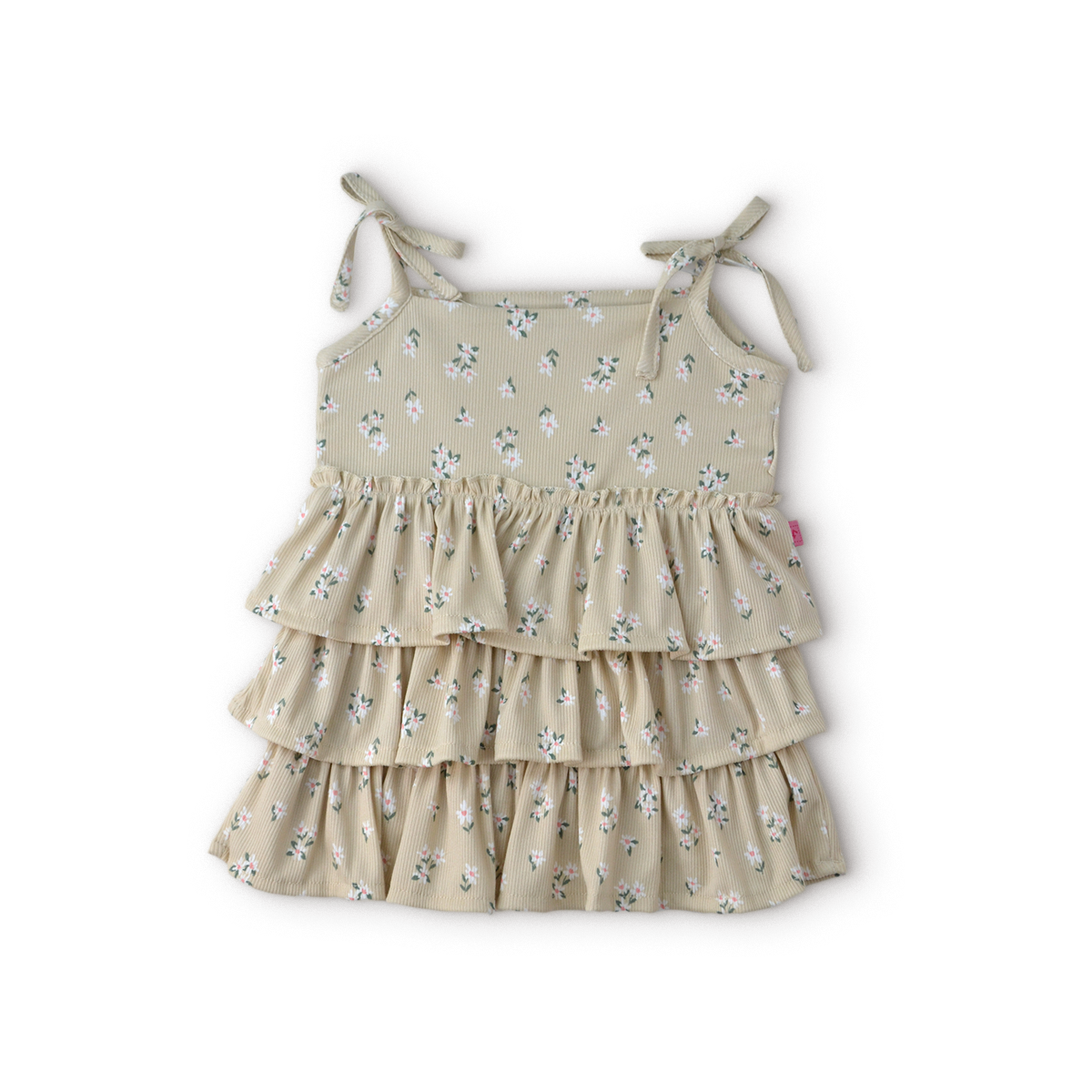 Vestido floreado en capas y con tirantes para bebé FLORY VEBB0114