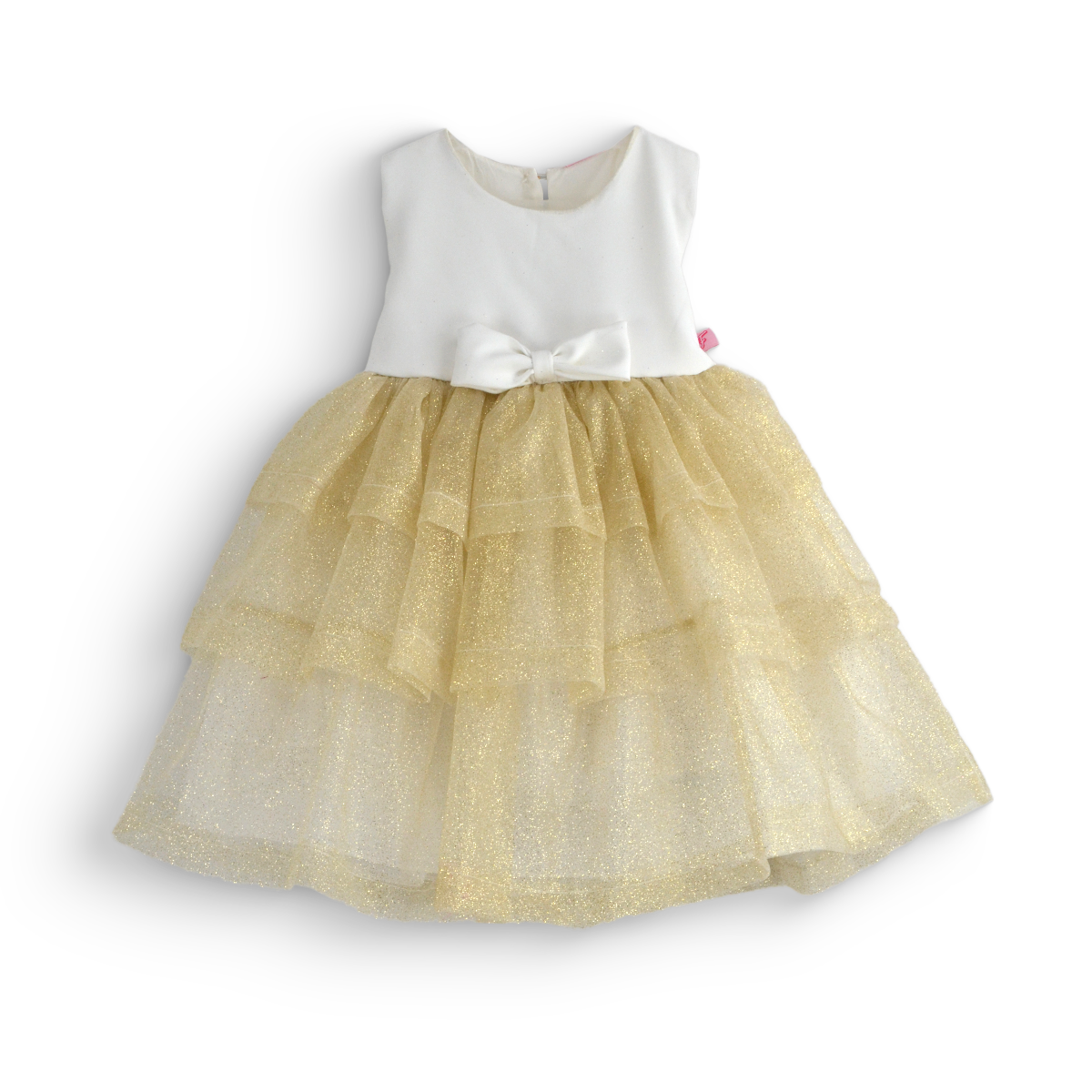 Vestido con falda de tul y moño frontal | VEBB0135 | tallas 1-2-3