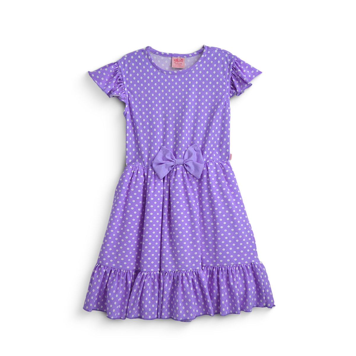 Vestido de bolitas con moño para niñas VENI0173 Flory