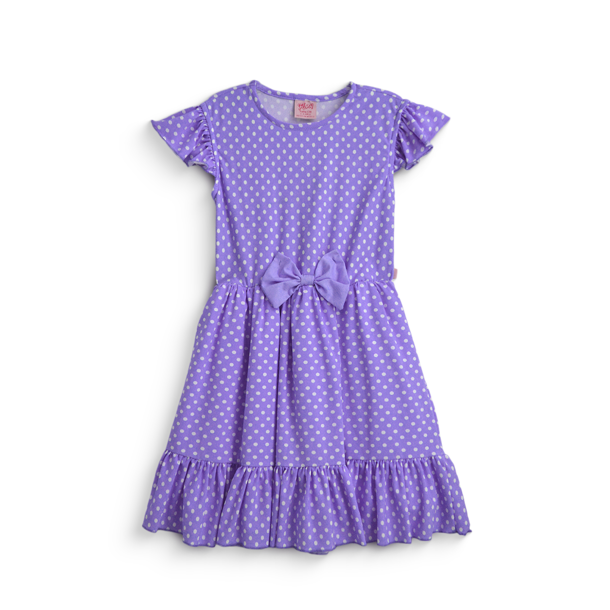 Vestido de bolitas con moño para niñas VENI0173 Flory