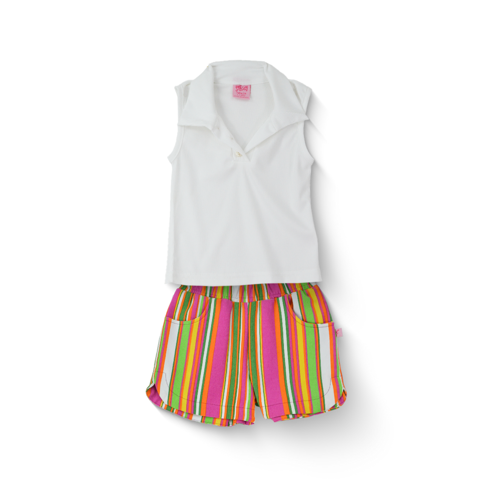Conjunto de Short rayado con blusa • ACAPULCO 1 • tallas ch-m-gr • CONI0035