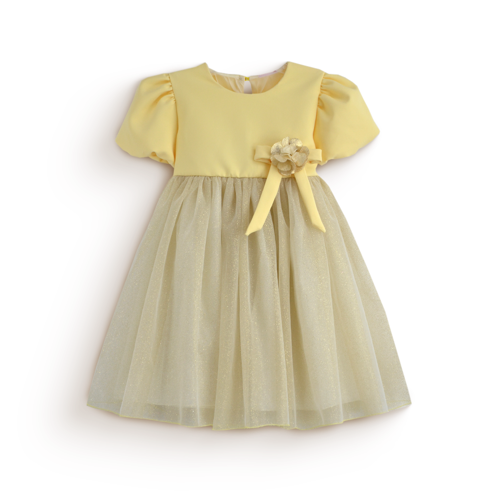 Vestido manga abullonada con flor de satín • 1 a 3 años • Barbie 9