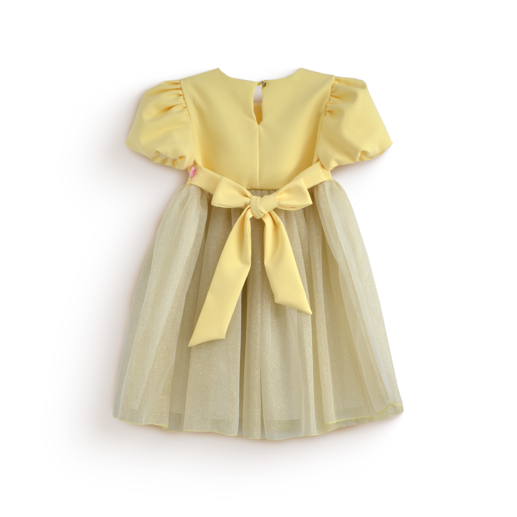 Vestido manga abullonada con flor de satín • 1 a 3 años • Barbie 9