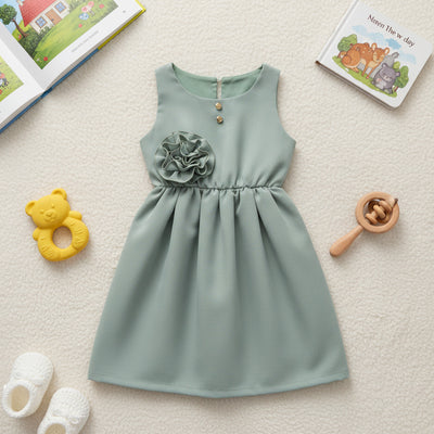 Vestido con moño y botones • BARBIE 13 •  tallas 1-2-3 • VEBB0123