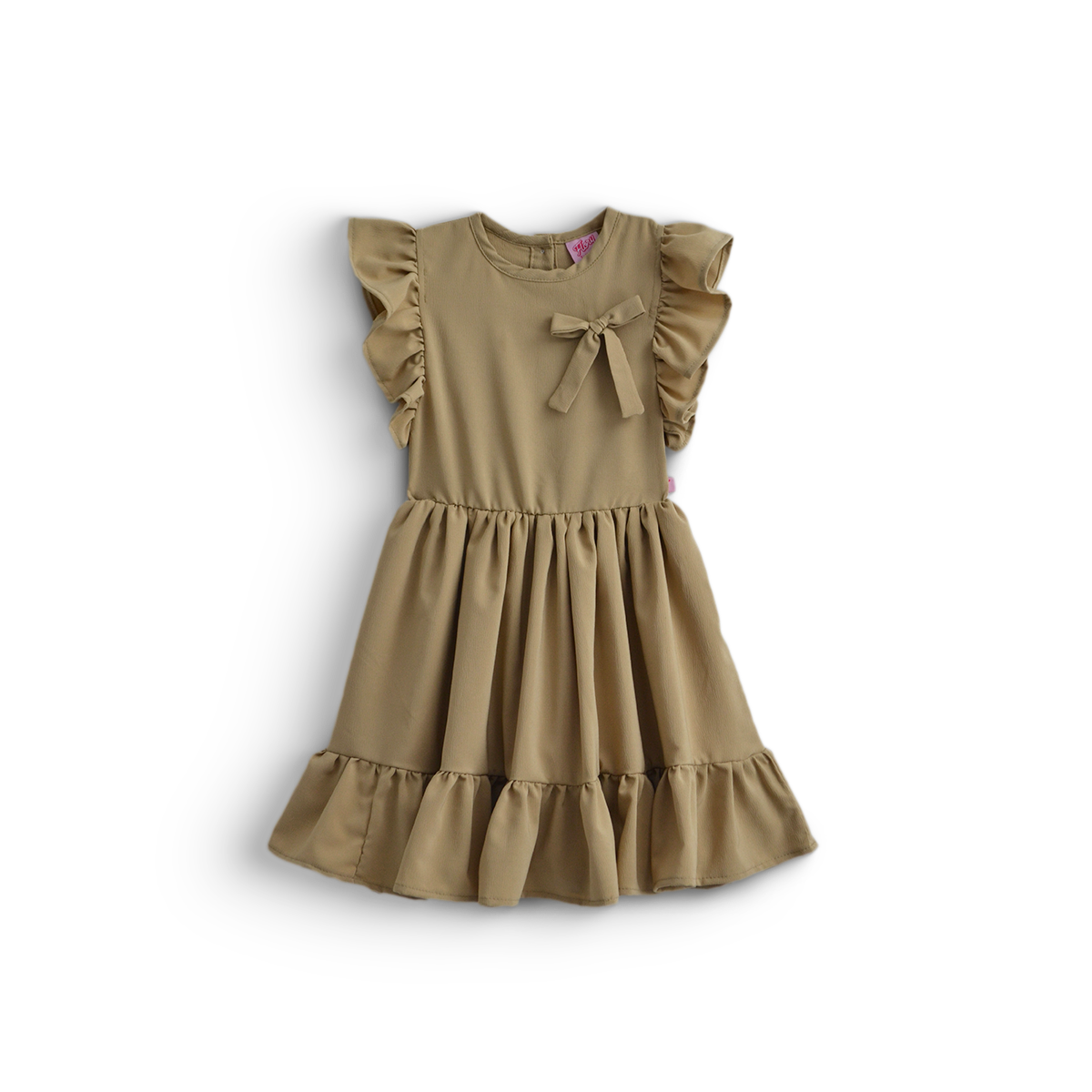 Vestido con moño y olanes para Niña Flory VENI0185