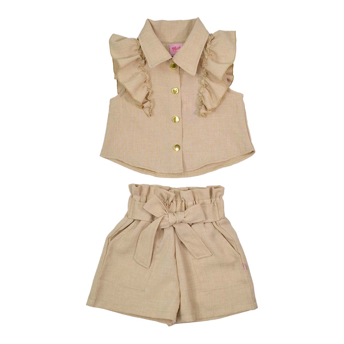 Conjunto blusa short de lino niña FLORY CONI0018