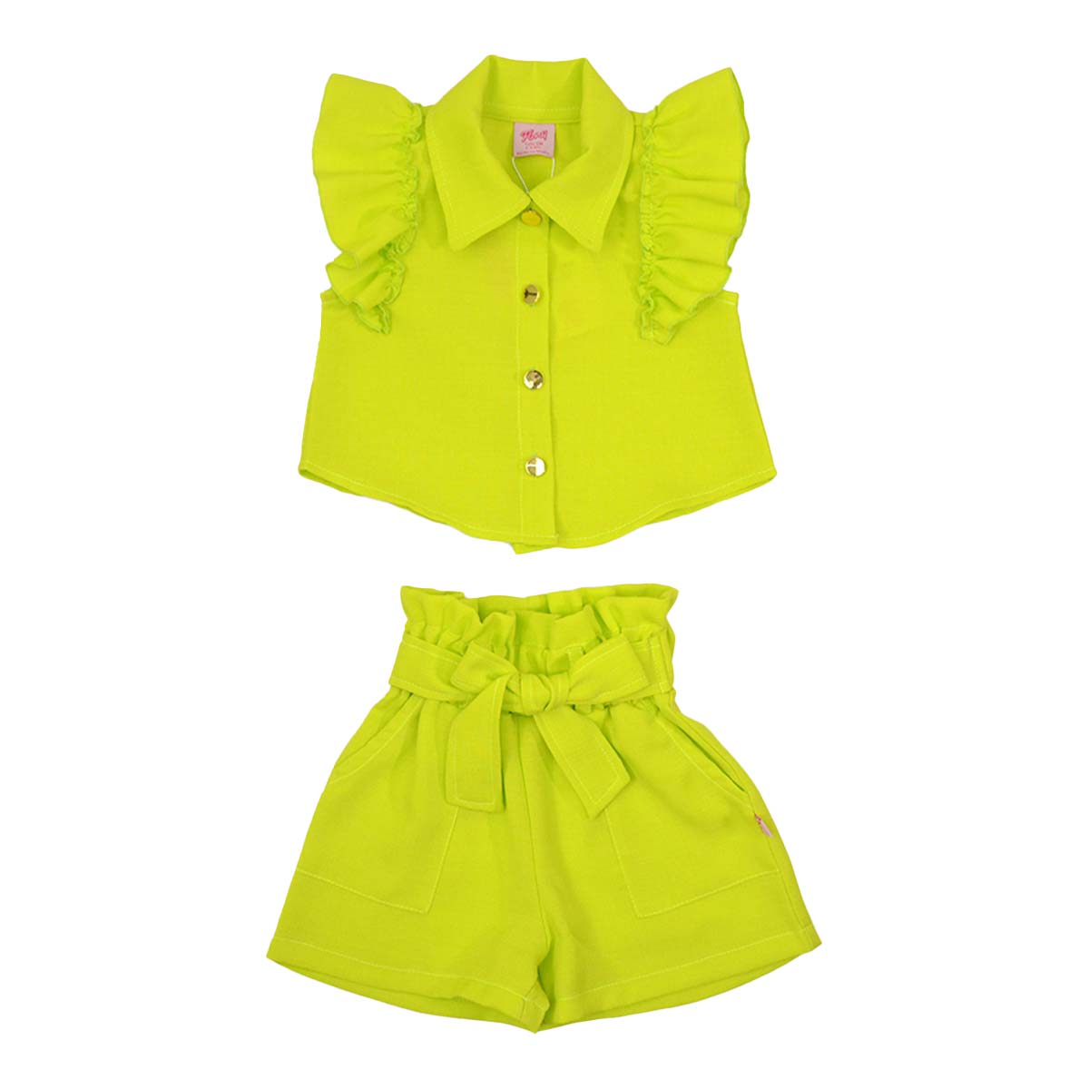 Conjunto blusa short de lino niña FLORY CONI0018