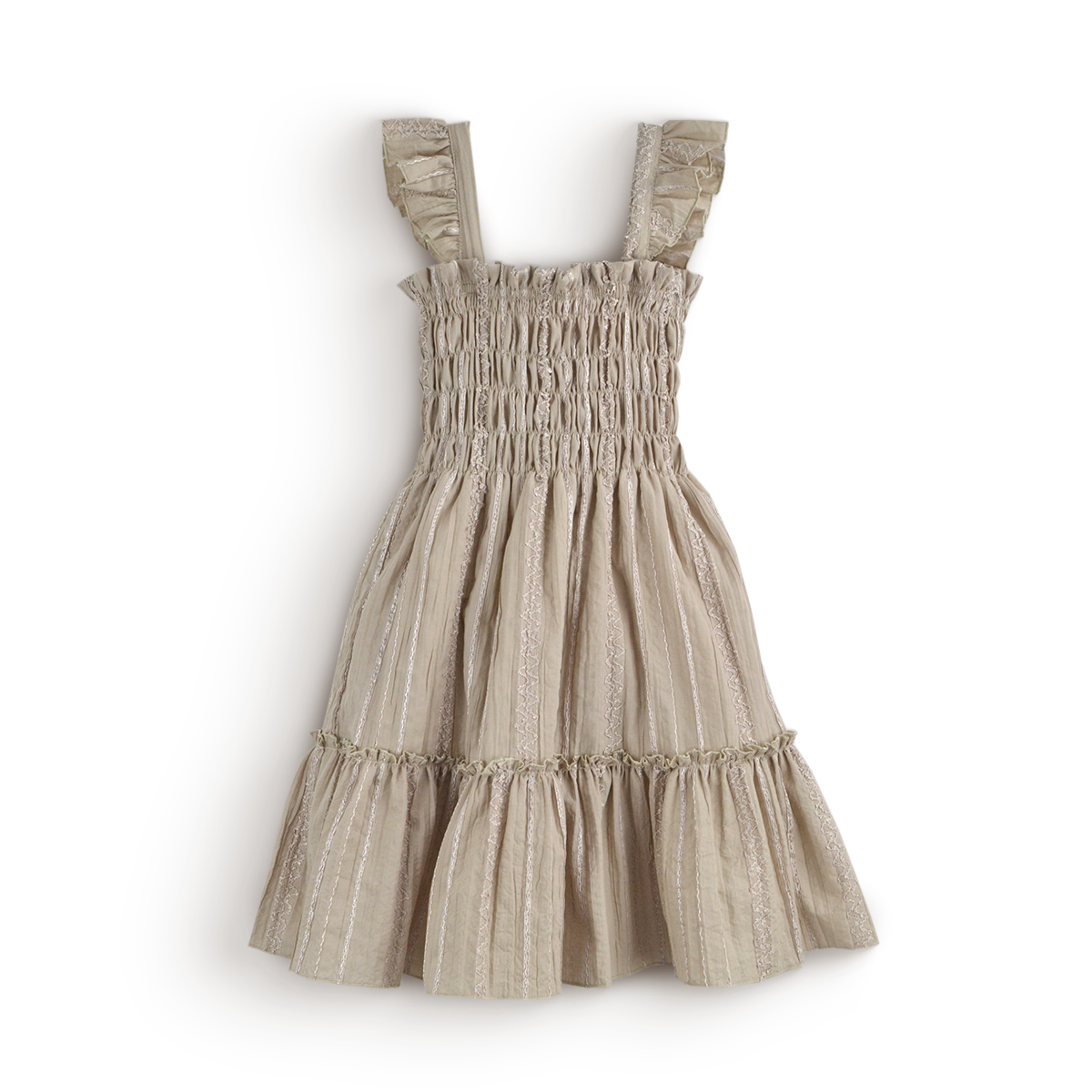 Vestido de tirantes con olanes •  PATY 1 •  tallas ch-m-gr • VENI0214D