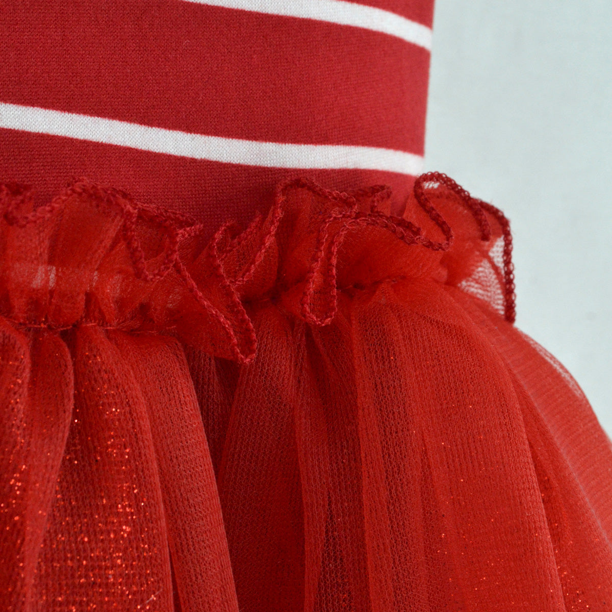 Vestido rayado con tul • NATALI 20 •   tallas ch-m-gr • VENI0206B