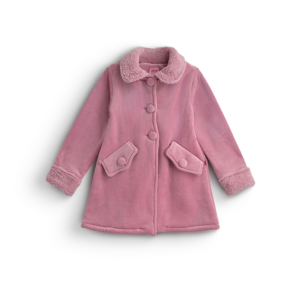 Abrigo afelpado con borrega a rayas Niña Flory ABNI0013